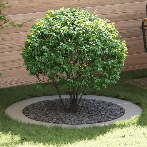 Qnhdfrt Macetero grande de metal galvanizado, redondo, plateado, 120 cm de diámetro, para jardín, terraza, balcón, robusto y duradero con diseño moderno
