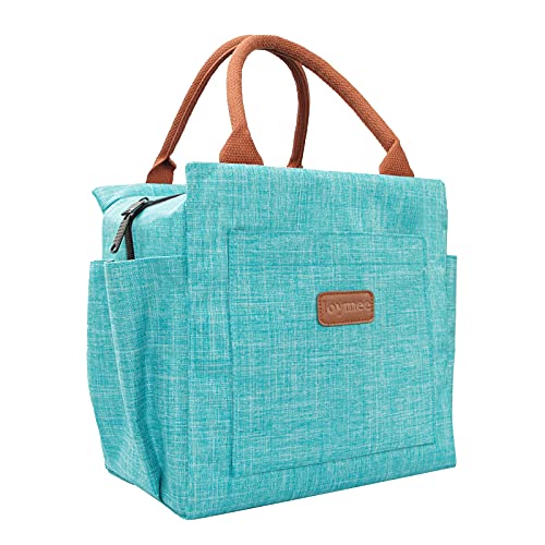 Joymee Lunch Bag Women Insulated Lunch Box Reusable Durable Leakproof Spacious Lunch Tote For Women Men Adult With Bottle Holder And Side Pockets For Work Picnic Travel - Sea Blue #TOP9