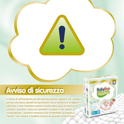 Babylino Premium, Pannolini Neonato Taglia 2 Con Filtrante Ultra Soft, Mini (3-6Kg), 64 Unità - 12