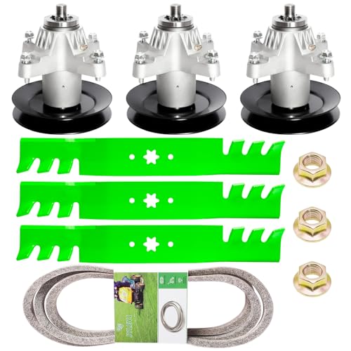 50 Mower Deck Rebuild Kit for Cub Cadet Troy Bilt MTD RZT Mustang 50 LT1050 LTX1050 Includes 3 Spindles Replaces 618-04126 918-04125C 918-04126 3 Blades 942-04053C 742-04053 1 Belt 754-04044 parts
