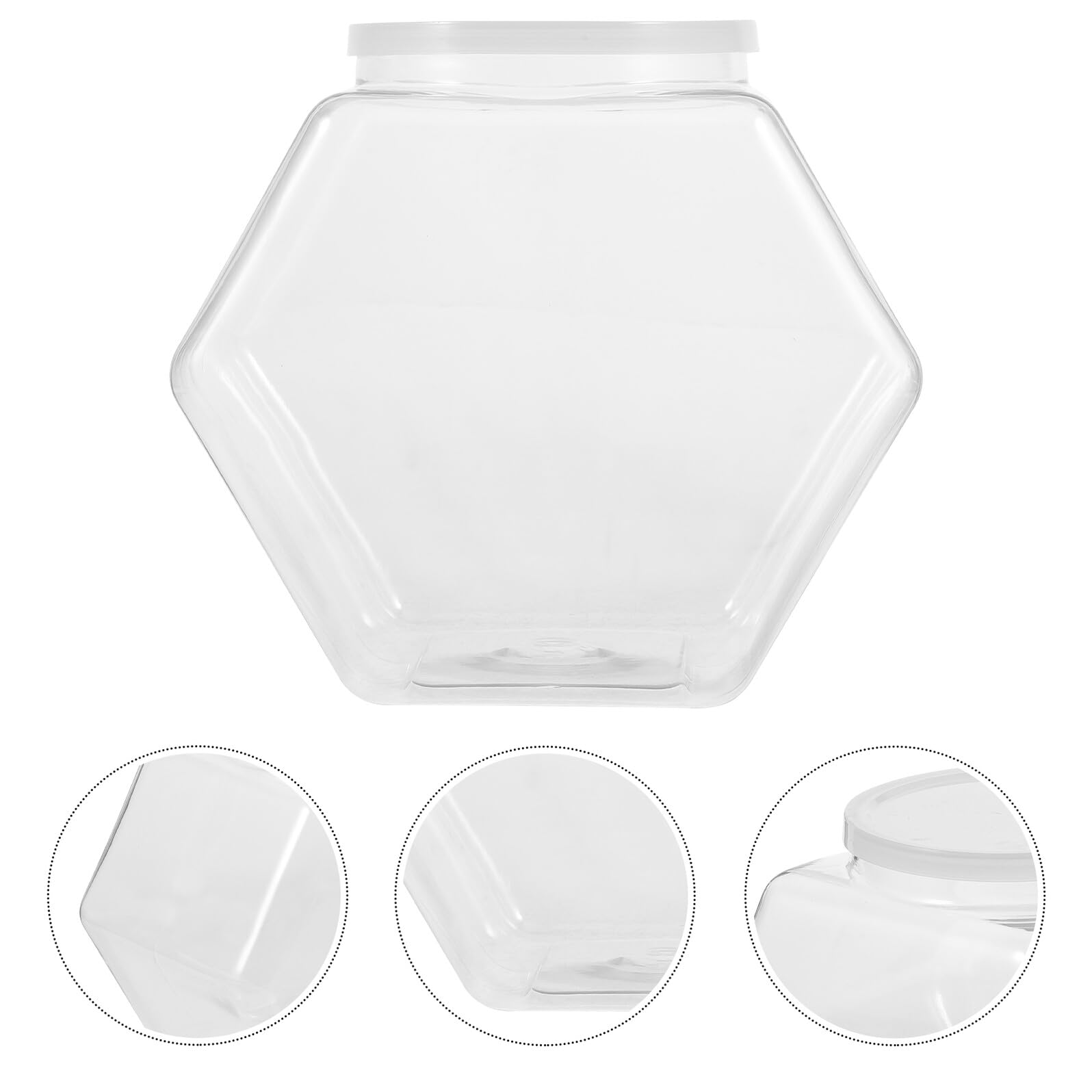2 pezzi Barattoli Esagonali Trasparenti in Plastica Coperchio Twist Contenitori per Zucchero Biscotti e Snack Resistenti e Facili da Pulire per Uso Domestico