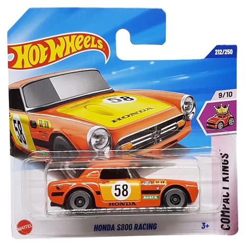 Hot Wheels Honda S800 Racing JBC30 Compact Kings 9/10 Short Card Orange Honda Licencia Treasure Hunt Mattel 2025 1:64