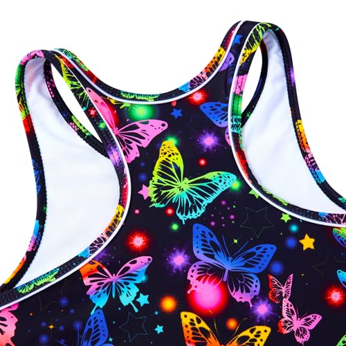 Image of UNIFACO Girls Swimsuits Two Piece Tankini Bathing Suits Boyshort Summer Beach Rash Guard Swimwear for 4-13T