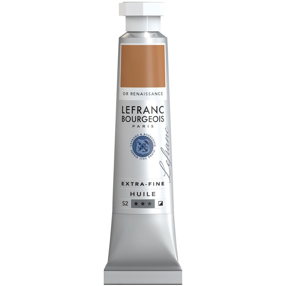 Lefranc Bourgeois 405034 extra feine Ölfarbe in Künstlerqualität aus hochwertigen Pigmenten, lebendige Farben, hohe Lichtechtheit, 20ml Tube - Renaissance Gold