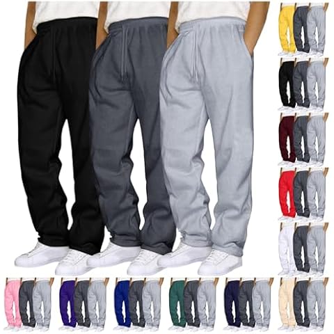 Aniywn Mens 3 Pack Sweatpants Baggy Running Sports Pants Loose Casual Trousers Elastic Waist Drawstring Jogger Sweatpants Cover