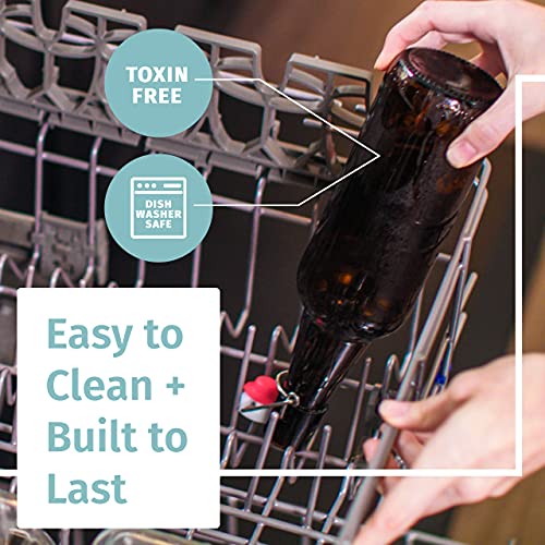 Otis Classic Swing Lid Glass Bottles With Lids Flip Stoppers For Second Fermentation Kombucha Water Kefir Brewing Beer Set Of 6 16 Oz Amber #TOP6