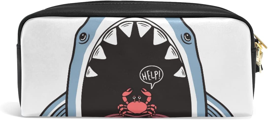 Soresore ソレソレ ペンケース 大容量 かわいい おしゃれ 高校生 筆箱 中学生 女子 サメ 蟹 おもしろ ブルー グレー ペンポーチ 化粧ポーチ ポーチ ふでばこ 女の子 小学生 文房具 文具 筆入れ Puレザー プレゼント 贈り物 ギフト 税込