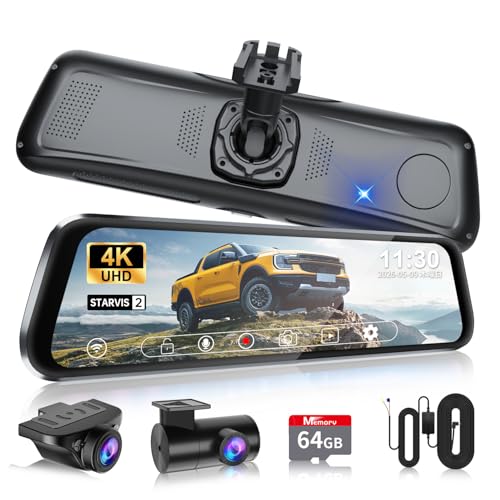 Amazon.co.jp: NZACE 4K ドライブレコーダー ミラー型 前後カメラ
