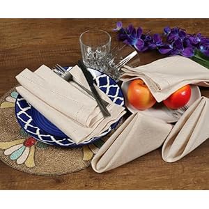 Natural Color Blend Cotton Linen Napkins Set of 12 - Hemstitched 18x18 Inch Decorative Elegant Soft Washable Reusable Flax Dinner Napkin for Dining Table Décor Weddings Party Christmas & Everyday Use Natural Color Blend Cotton Linen Napkins Set of 12 Hemstitched 18×18 Inch Decorative Elegant Soft Washable Reusable Flax Dinner Napkin for Dining Table Decor Weddings Party Christmas Everyday Use