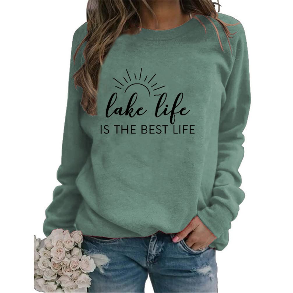 Zltkalze Fall Sweatshirt For Women Lake Life Is Best Life - Main Image