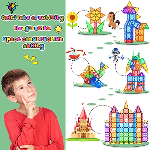 Geelab Magnetic Tiles Toys For 3+ Year Old Boys & Girls,Building Blocks Stem Toys For Kids, Preschool Learning Educational Montessori Sensory Toys For Toddlers,Birthday Gift Party Toys For Ages 5-7 #TOP4