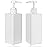 Pump Bottle Dispenser 22oz/650ml Jansburg 2Pack Refillable Square Plastic Lotion Dispenser Empty Lotion Pump Bottle for Essential Oil Lotion, Shampoo, Bathroom Travel White