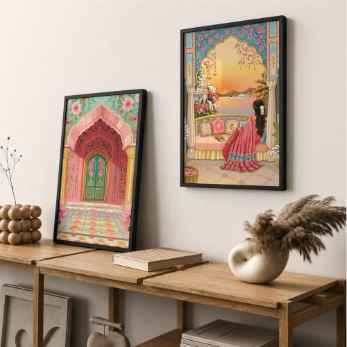 Image of Suneree Traditional Indian Wall Art - Set of 2 (ART 12, 10x13 INCHES)
