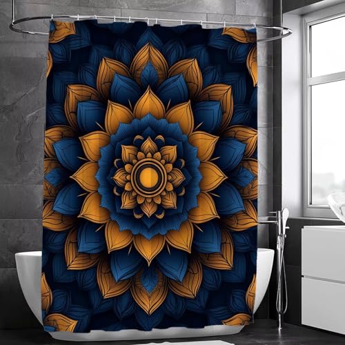 Rideau de baignoire anti-moisissure en tissu polyester lavable et robuste