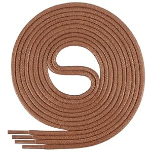 Di Ficchiano gewachste runde Schnürsenkel, Schuhband, Laces, Durchmesser 2-4 mm für Businessschuhe, Anzugschuhe und Lederschuhe Farbe: ginger Länge: 90cm