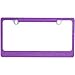 BLVD-LPF OBEY YOUR LUXURY  Popular Bling 7 Row Purple Color Crystal Metal Chrome License Plate Frame with Crystal Screw Caps - 1 Frame