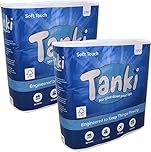 Tanki Sustainable Toilet Paper | 18 Rolls, 2-ply, 200 Sheets Each | UK Made | Non-Blocking, Eco Friendly, Septic Safe Soft & Strong Toilet Roll | (2 x 9 Rolls)