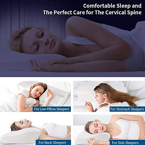 Image of TEKCOOL Cervical Memory Foam Pillow for Neck Support | 2-Year Manufacturing Warranty | Orthopedic Contour Pillow for Cervical Spine Alignment & Shoulder Support | Made in India
