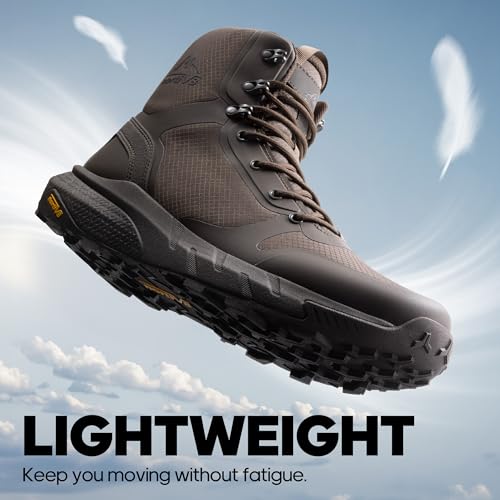 NORTIV 8 Men's Military Tactical Boot Lightweight Comfortable Boots for Work All Day Side Zipper Motorcycle Combat Hiking Boots Metrostrike(8-9 Inches),Size 11,Brown