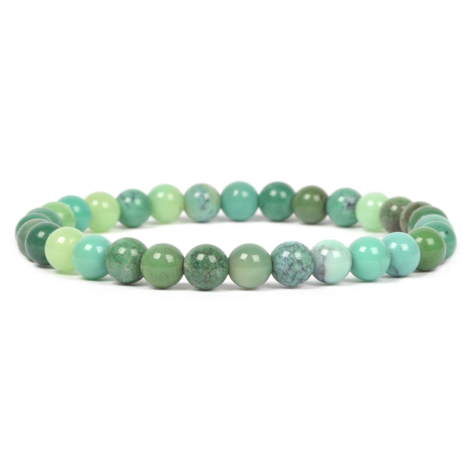 Justinstones Gem Semi Precious Gemstone 6mm Round Beads Stretch Bracelet 6.5 Inch Unisex