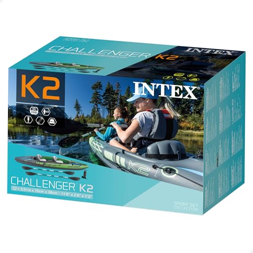 Intex Schlauchboot/aufblasbares Kajak, Grün, 351 x 76 x 38 cm
