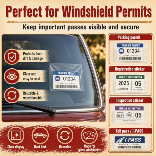 Image of PSLER Sticker Shield Windshield, Static Cling Window Film, 4x6 inch 20 Pack