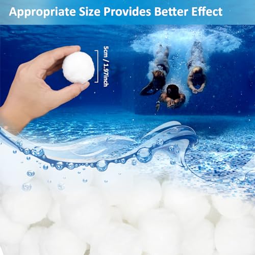 Filterbälle für Pools 1600g, Mehrweg Filterballs für Sandfilteranlagen, Filter balls für Schwimmbad, Kompatibel mit Allen Handelsüblichen Sandfilteranlagen (Ersetzt für 60Kg Filtersand)