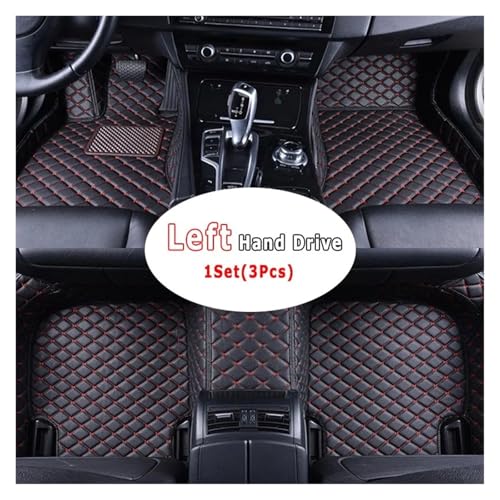 Tapis de voiture pour BMW X1 2010-2015 LHD noir et rouge - 2