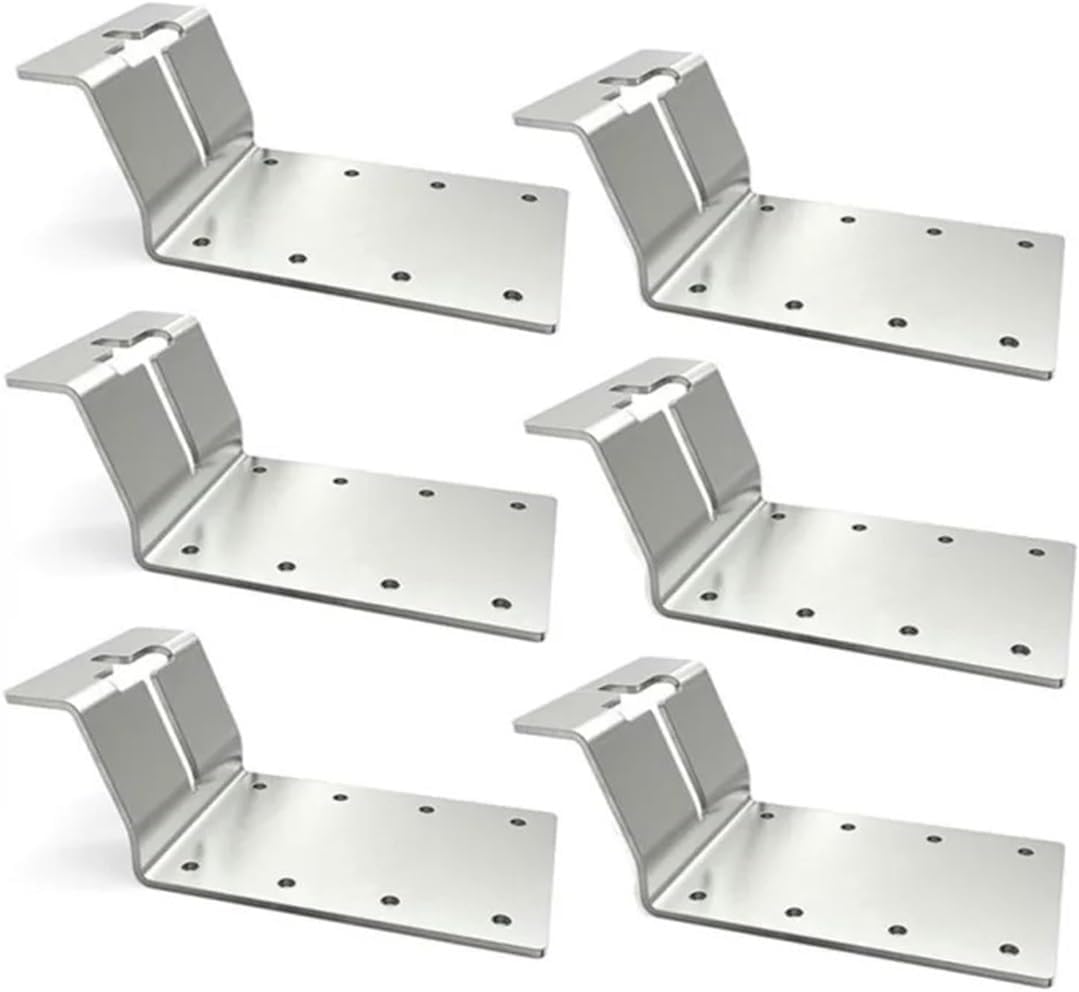 T-Post Mounting Bracket 6Pcs T Post Target Hanger Fence Bracket for T Post Fence Bird House Signs Lumber Mailbox(Silver)