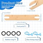 High Chair Footrest Adjustable Height Non-Slip Natural Bamboo Baby Highchair Foot with 4 Rubber Ring 2 Blue Fixing Ring Rest Footstool Compatible with IKEA ANTILOP High Chairs Accessories(Log color,1)