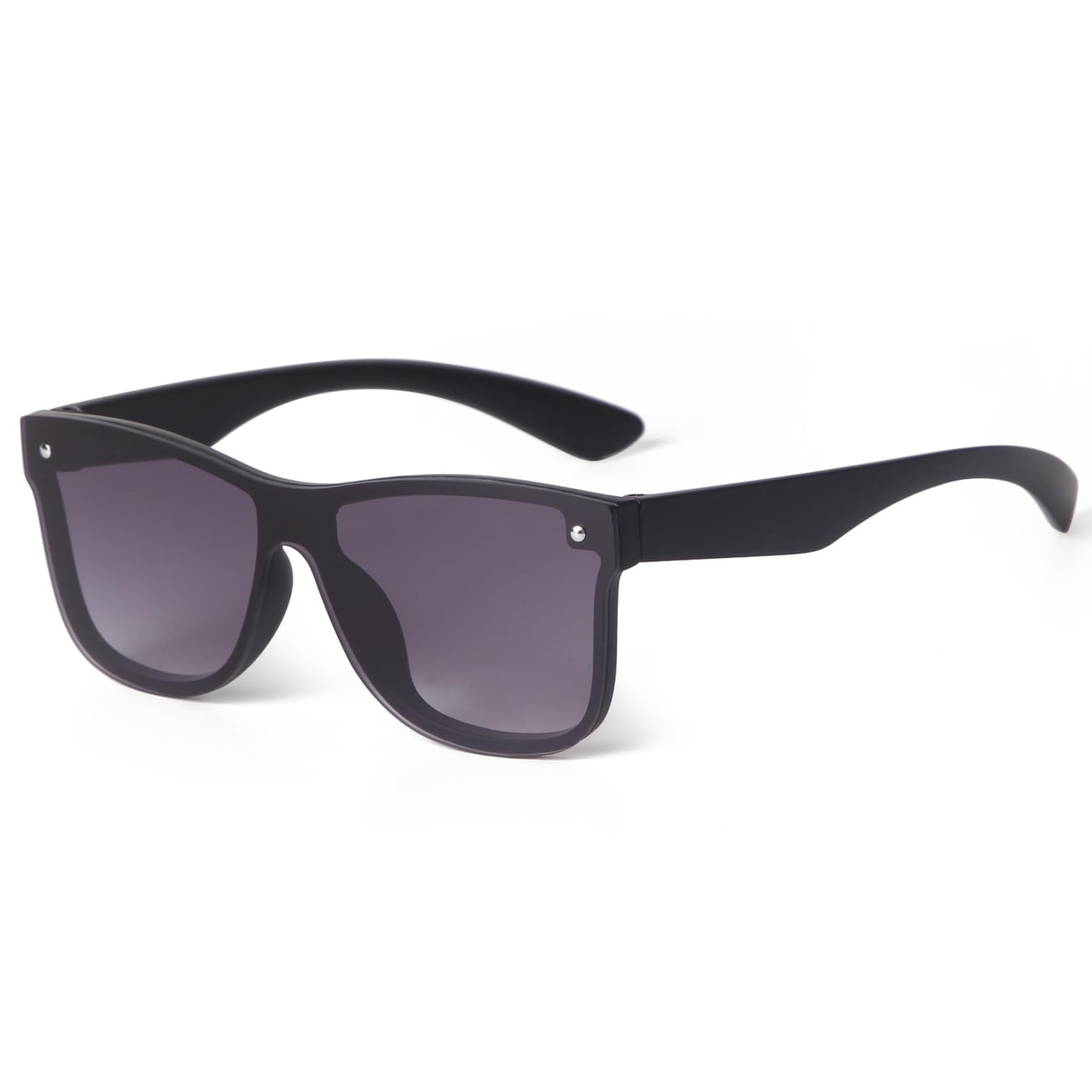 Gafas de sol cuadradas con parte superior plana para niños, sin montura, espejadas, de una pieza, para niños y niñas, bonitos tonos reflectantes, para playa, de 5 a 10 años
