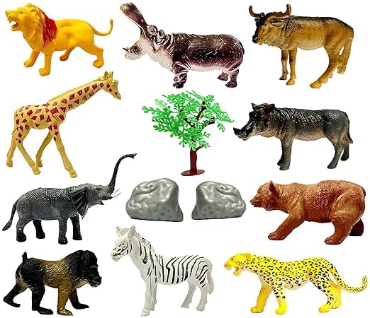 Toy Arena Animal Figure Toy Set of 10 Pcs | Birthday & Return Gifts | Learning Educational Animal Toyset for Kids 3+ | Made in India