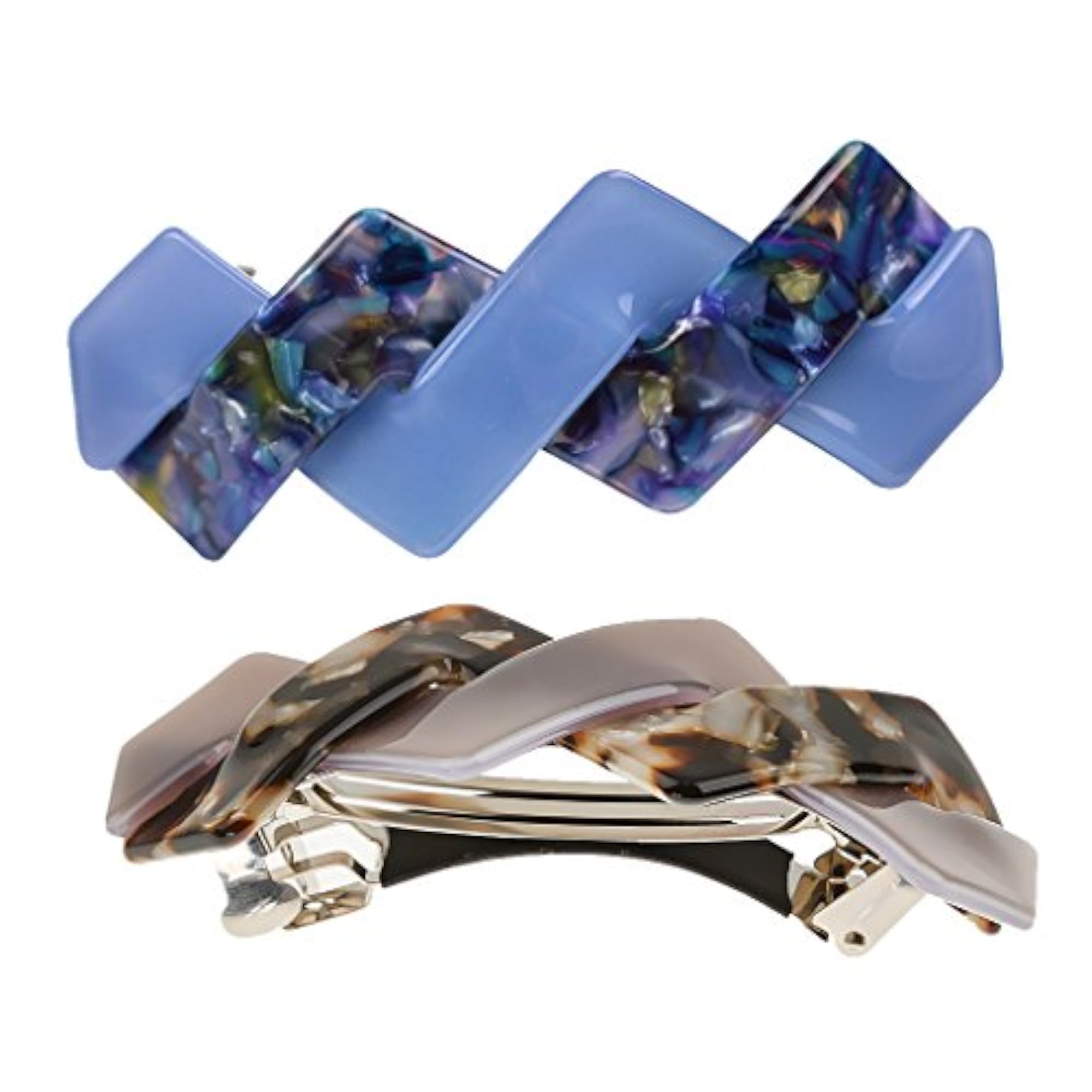 2 Pcs Geometric Shape Sprung Hair Clips, Stylish Accessories