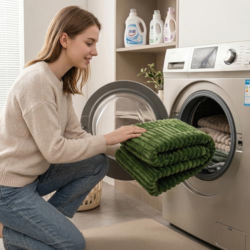 NILUOH Couch Cover for Dogs Washable,Thick Flannel Couch Cover for Sofa,Furniture Cover for Pets with Non Slip and Elastic Straps, Suitable for Sectional Sofa/Loveseat (Dark Green, 27.6" x 59") — view 6
