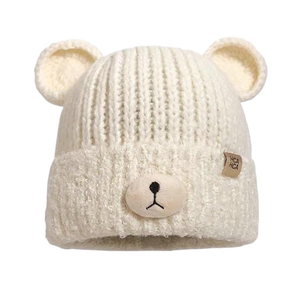 Chapeau oreilles d'ours mignon tricoté, cadeau idéal pour femme