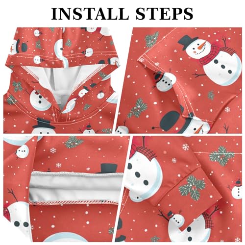 Kids Hoodies Sweaters Christmas Xmas Snowman Hooded Sweatshirts with Big Pockets for Boys Girls B04003433