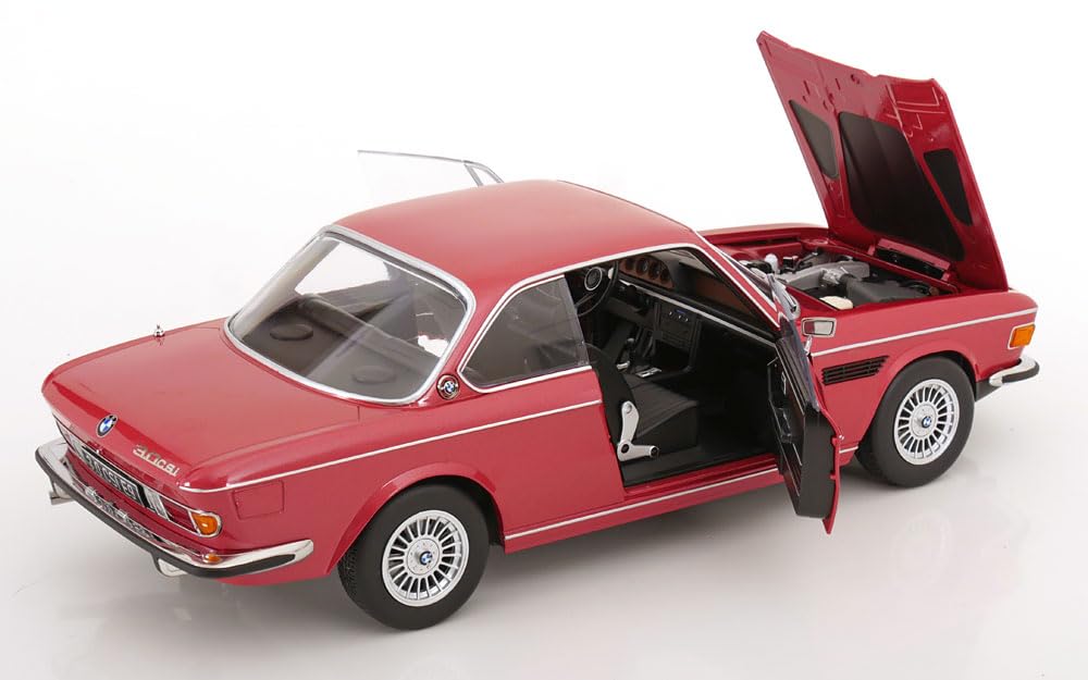 KK Scale KKDC120192A - 3.0 CSI E9 Red Metallic with Alpina Rims 1971 - échelle 1/12 - modèle de Voiture
