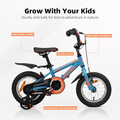 Image of ACEGER Kids Bike for Ages 2-12 Years Old Boys Girls and Toddler, 12 14 16 18 Inch Children Bicycle with Training Wheels, 20 Inch Bike with Kickstand, Multiple Colors.