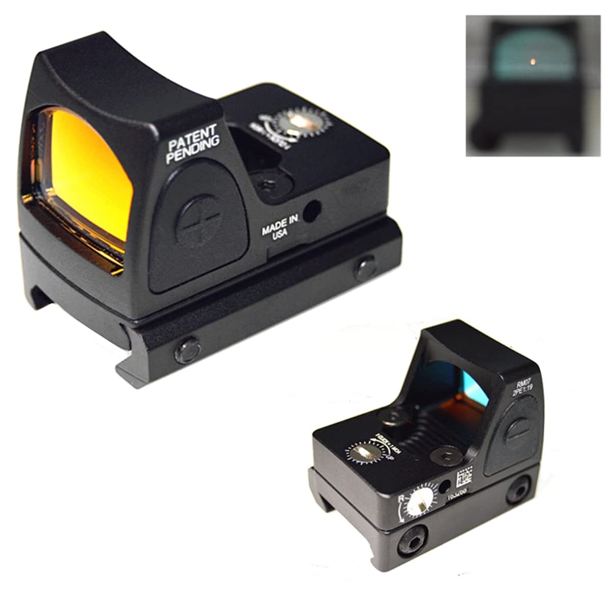 FIRECLUB Airsoft RMR Style Mini Red Dot Sight Black with side ON/Off switch
