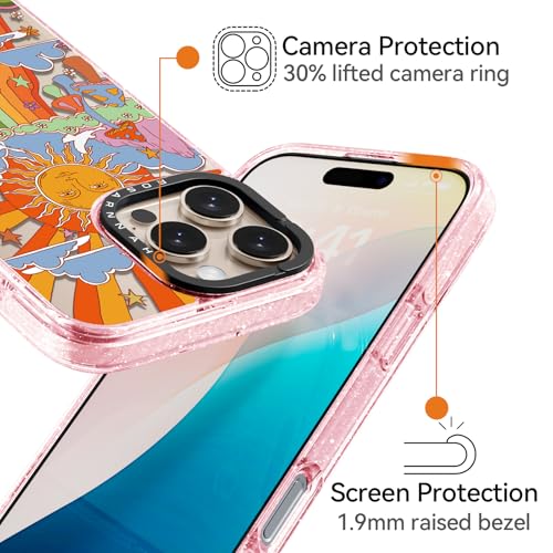 Rosarnnah for iPhone 16 Pro Max Case Aesthetic Pink, Mushroom - image 3
