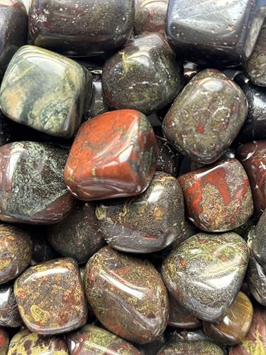 Image of Tumbled Stones, Natural Crystal Healing Stones, Home Office Decor, Aquarium Decorative Pebbles, Vase Fillers (Dragon Blood, 50)