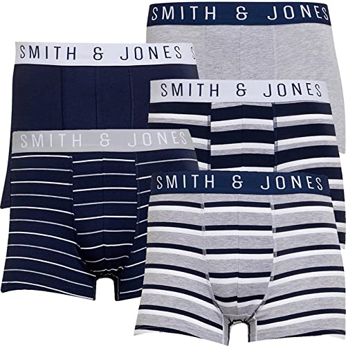 Smith and JonesMens Boxers Shorts (5 Pack) Multipacked Underwear Gift Set, Mens Boxers Trunk(L,Dathan)