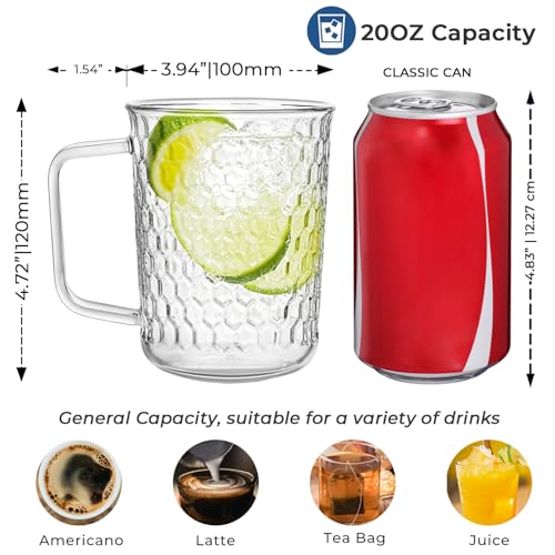 Set de 2 Mugs de Vidrio Borosilicato 20 oz con Asa miniatura 4