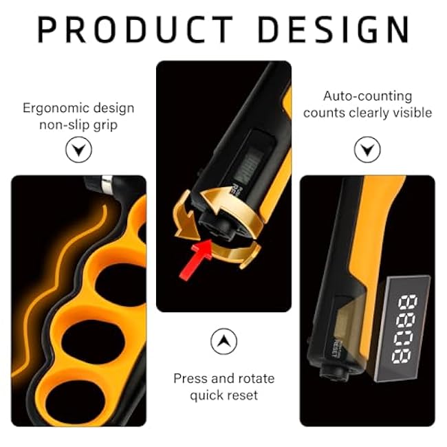 Grip Strength Trainer, Adjustable Resistance 11-220 Pounds (5-100 Kg), Automatic Counting, Arm Rehabilitation Training and Daily Exercise, Forearm Strengthener for Musicians and Athletes