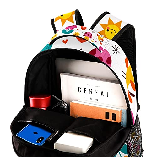 Sac d'école décontracté à fleurs bleues idéal pour le collège - 4