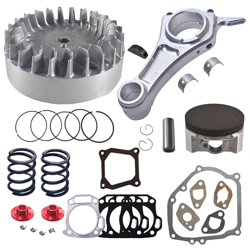 Aluminum Flywheel Billet Rod3.308 Kit With 70mm Ceramic Coated Flat Top Piston 26lb Valve Spring keepers locks for Predator 212cc 196cc Non-Hemi Engines