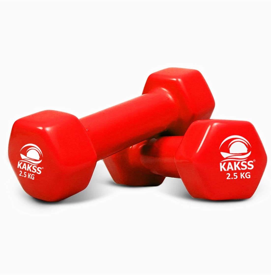 Kakss Cast Iron Vinyl Dumbbells - 1.5KG Pair -23 Kakss Cast Iron Vinyl Dumbbells - 1.5KG Pair -23