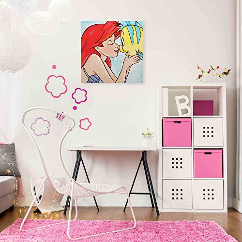 Open Road Brands Disney Die kleine Meerjungfrau Arielle und Flunder Galerie, verpackte Leinwand, Wanddekoration – große Arielle Wandkunst für Heimdekoration