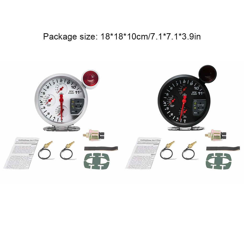 5 indicatori 4 in 1 Tachimetro Eccezionale Facile da leggere Precisione Caratteristiche Per Meccanici e Appassionati di Auto Accurato