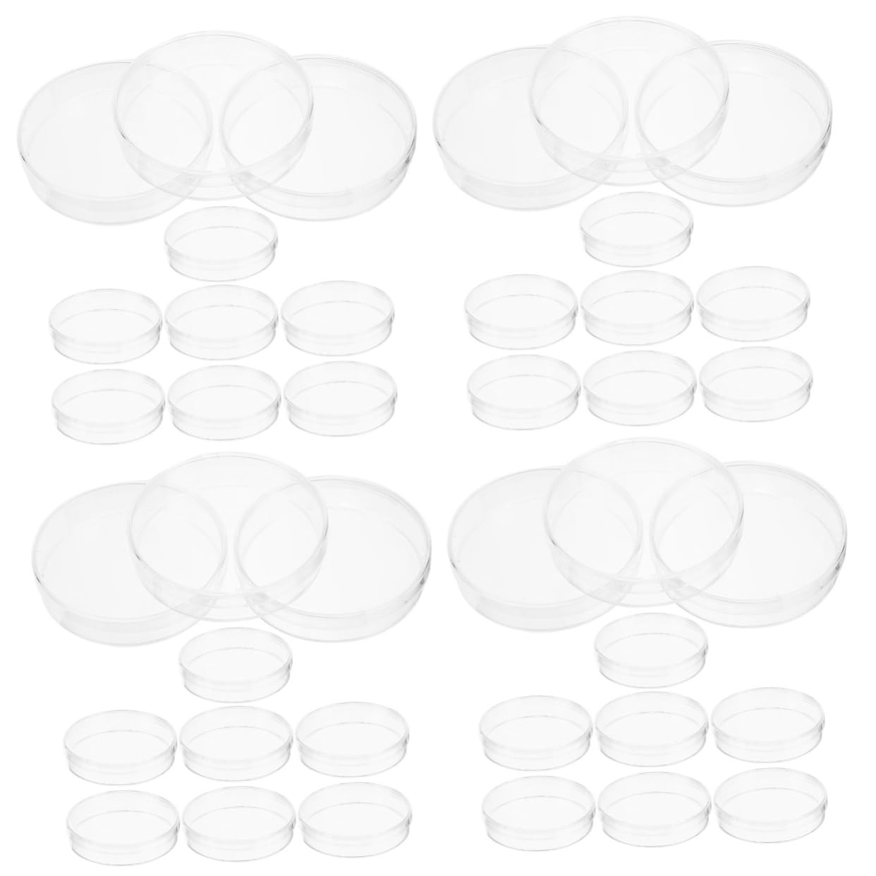 SOLUSTRE 40pezzi Piatti Petri Trasparenti Con Coperchio Per Esperimenti Di Laboratorio Per Colture Cellulari e Analisi Scientifiche